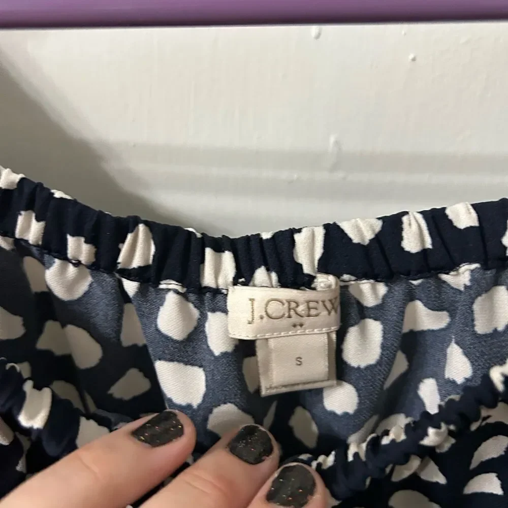 J. Crew Black and White Patterned Women's Top